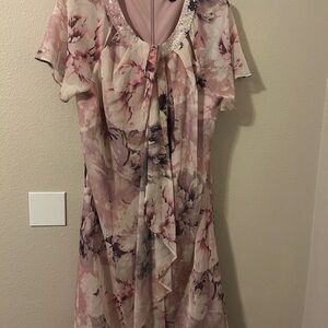 SLNY Floral Pink dress size 18 NWOT